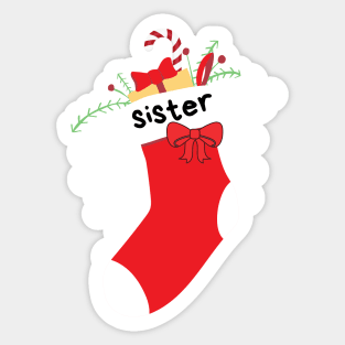 Christmas Stocking With Sister Label Sticker